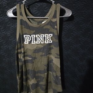 PINK Victoria's Secret Green Camo Tank